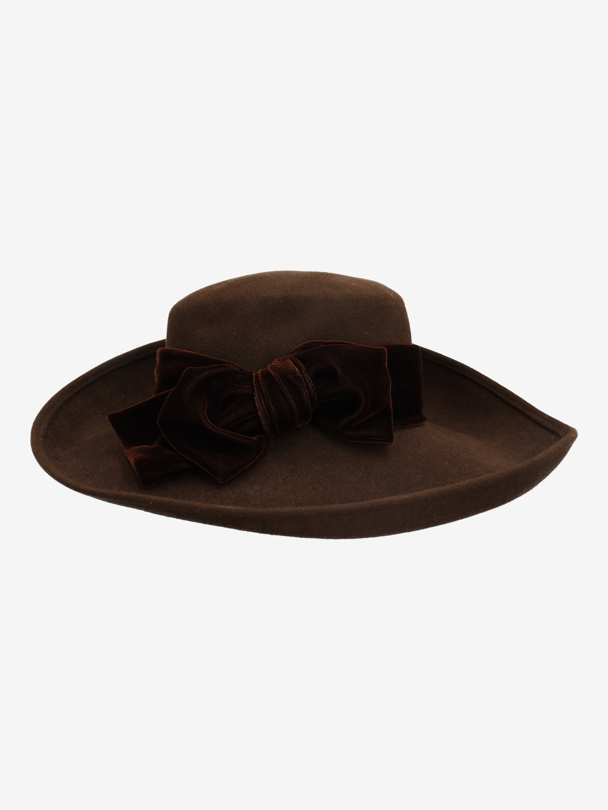 Borsalino Fur Felt Fedora Hat with Bow Detail E1000746  Borsalino 