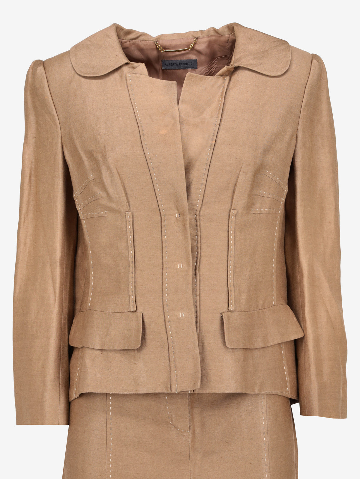 Alberta Ferretti Tailored Suit with Exposed Stitching Detail CVB22.33.2  Alberta Ferretti 