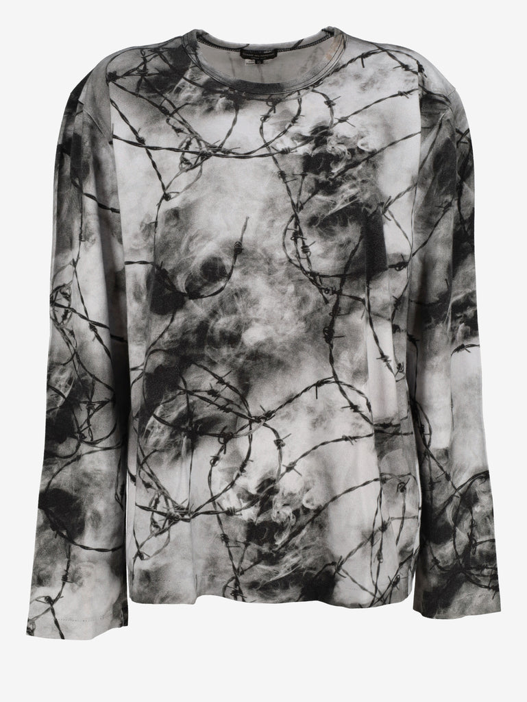 Comme des Garçons Dark Barbed Wire Print Cotton Sweater MU260922.44  Comme des Garçons 