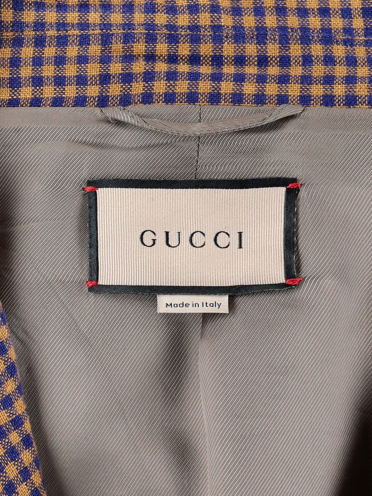Gucci Yellow and Blue Checked Linen Blazer MU260922.54  Gucci 