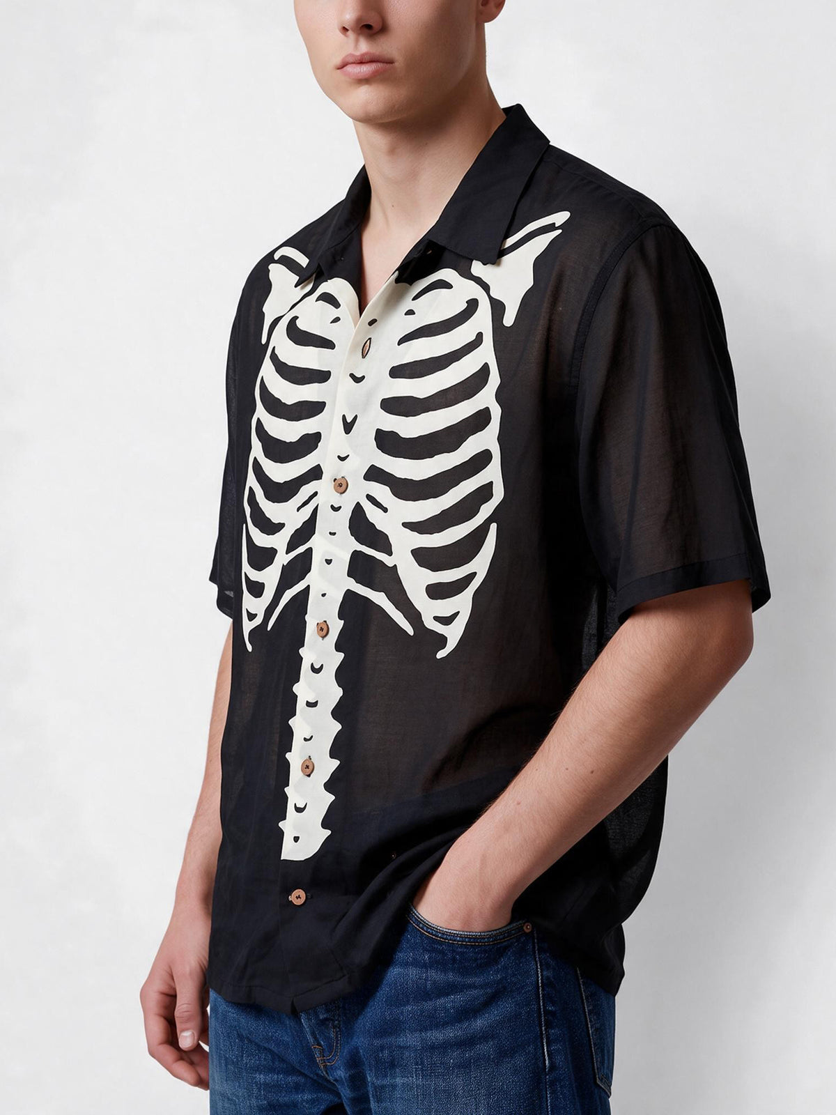 KAPITAL Skeleton Print Short-Sleeve Shirt MU260922.34  Kapital 