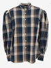 KAPITAL Blue Tartan Puff-Sleeve Cotton Shirt MU260922.36  Kapital 