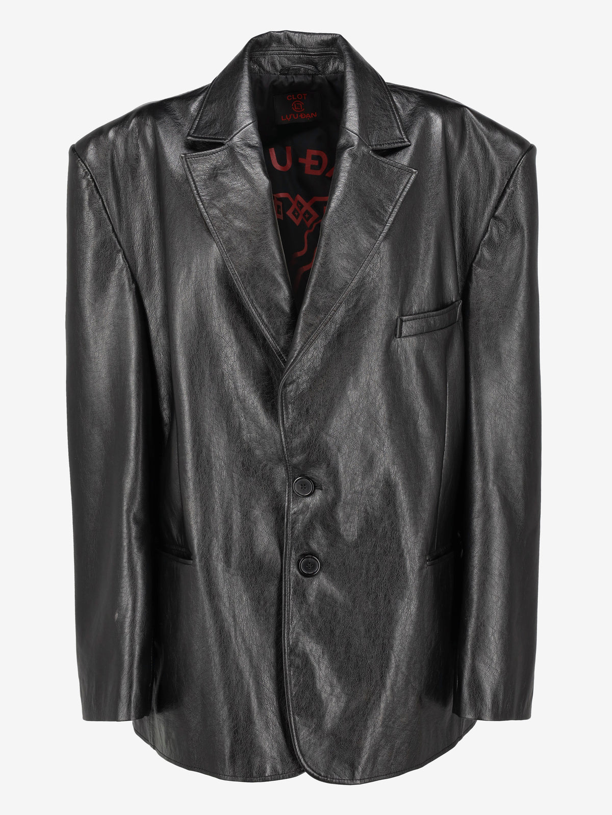 Vintage Oversized Faux Leather Jacket MU260922.63  Luudan 