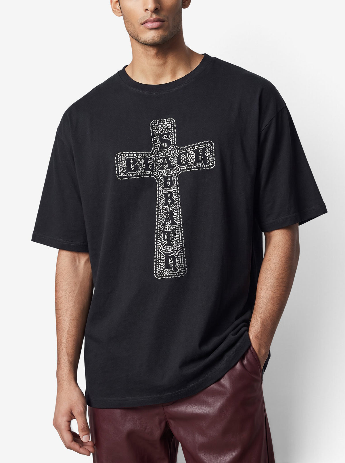 Black Sabbath Rhinestone Cross T-Shirt MU260922.46  Vintage 