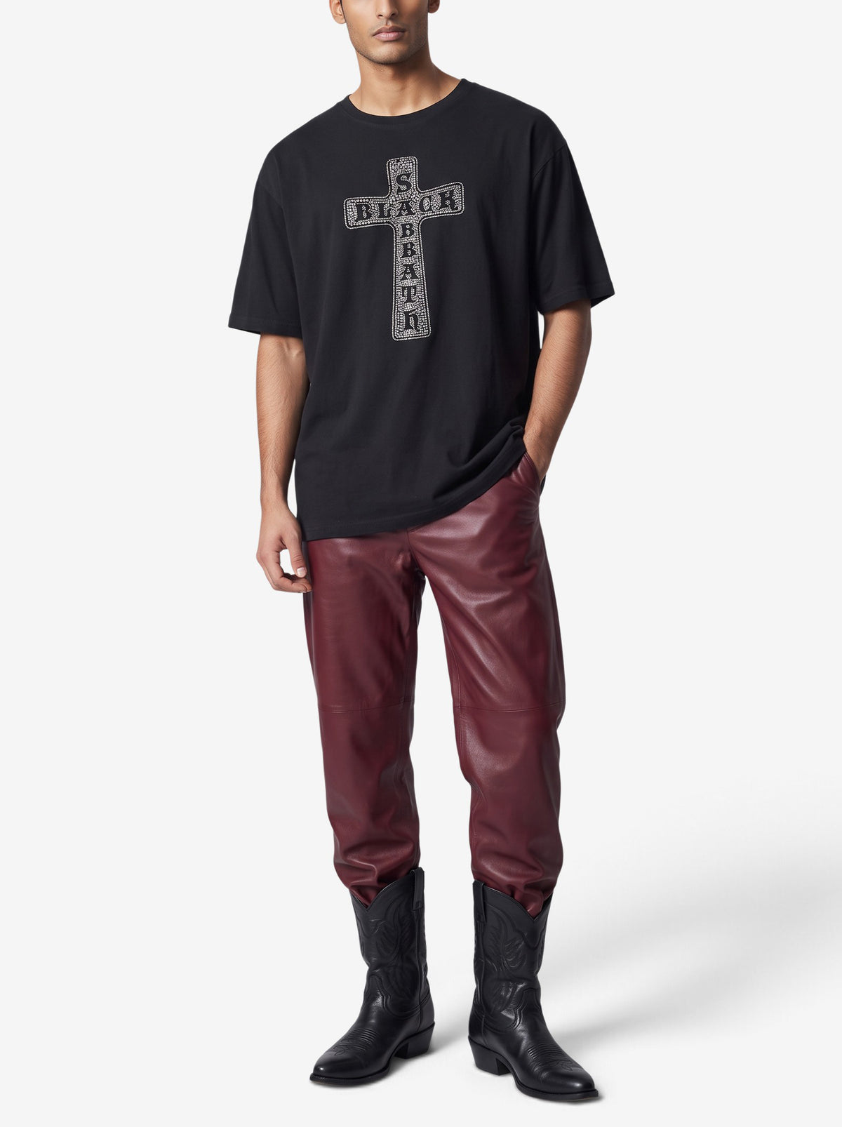 Black Sabbath Rhinestone Cross T-Shirt MU260922.46  Vintage 