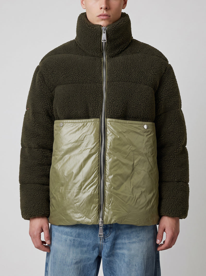 Khrisjoy Oversized Teddy-Trim Puffer Jacket RU21726.54  Vintage 