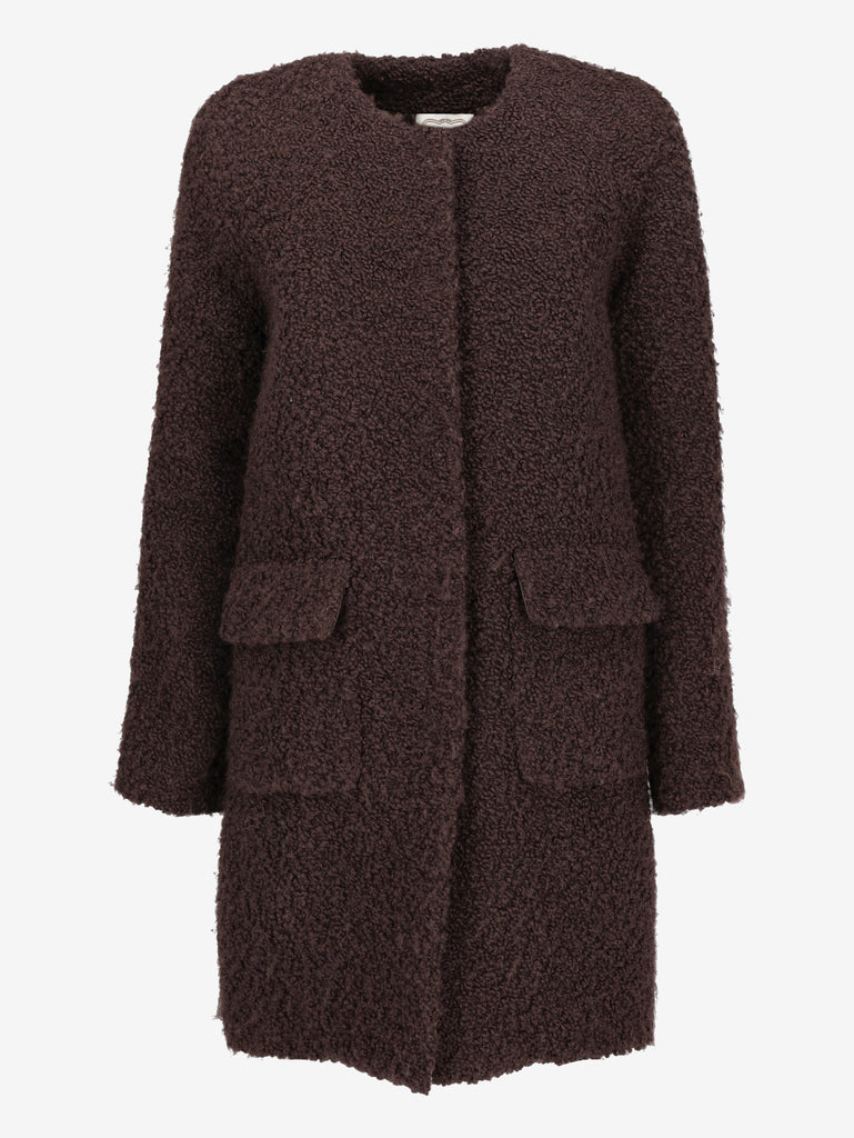 Agnona Coat in Brown Shearling CVM25.14.93  Agnona 