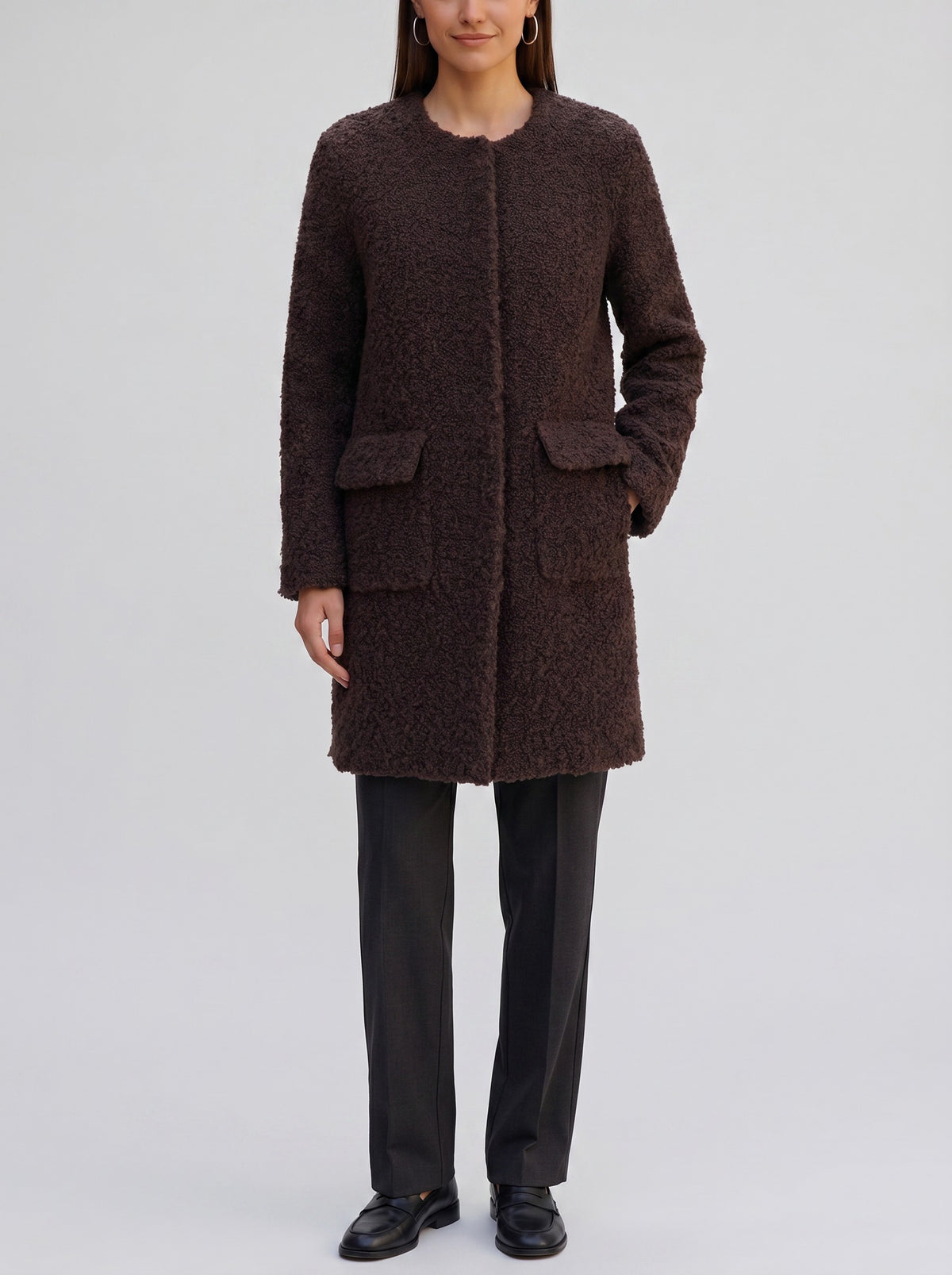 Agnona Coat in Brown Shearling CVM25.14.93  Agnona 