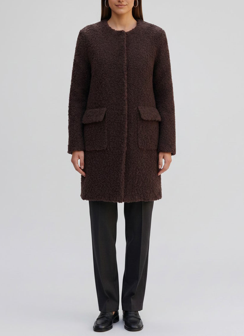 Agnona Coat in Brown Shearling CVM25.14.93  Agnona 