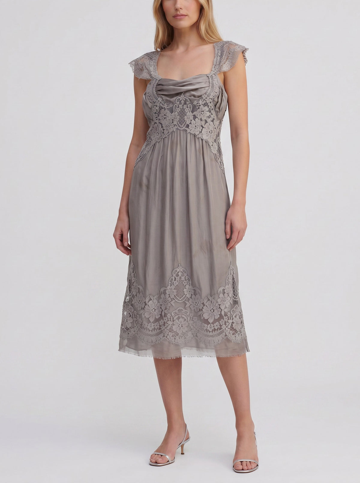 Alberta Ferretti Layered Lace Mini Dress B22126.41  Alberta Ferretti 