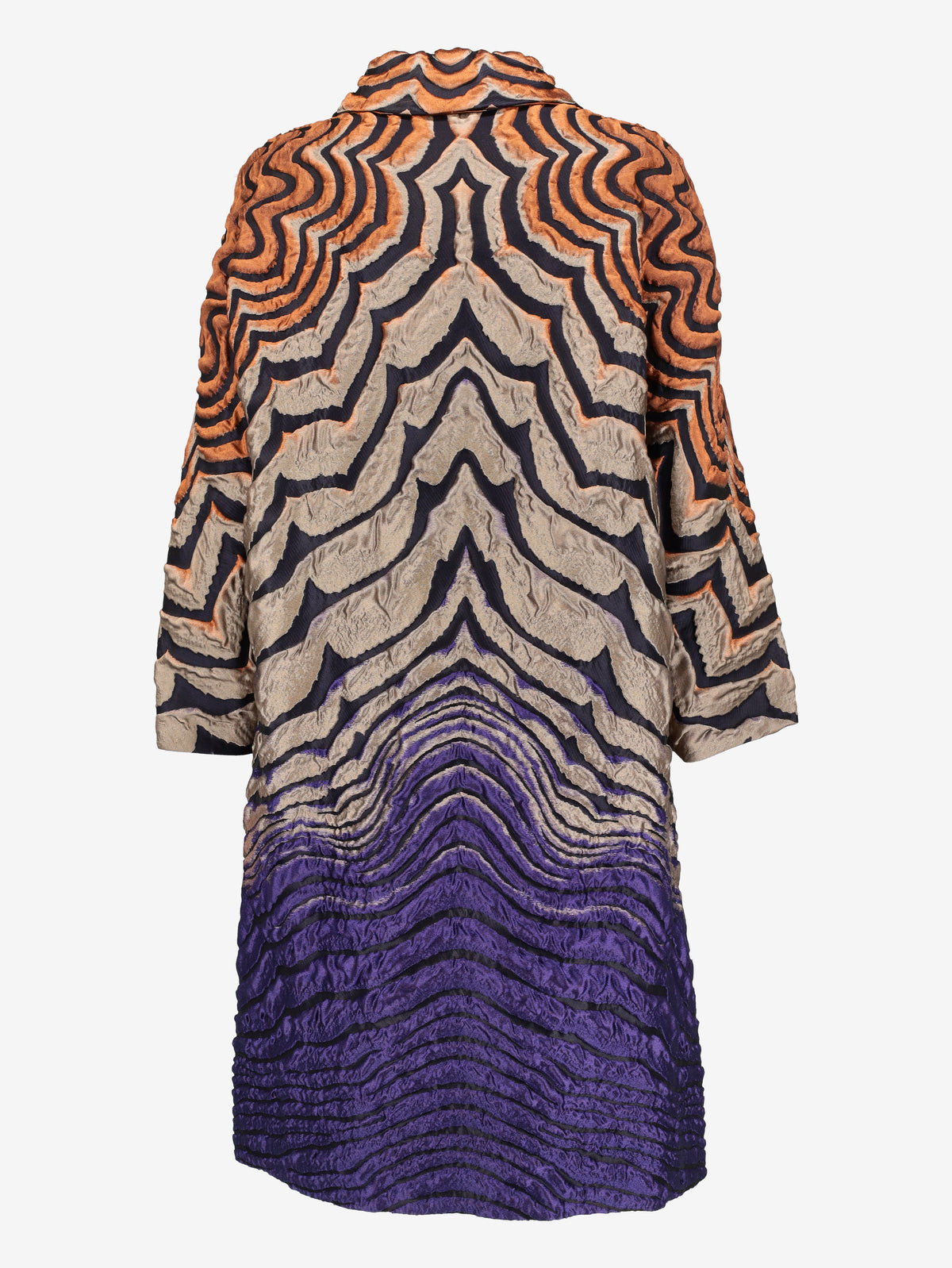 Alberta Ferretti Textured Geometric Lightweight Coat CVM26.6.104  Alberta Ferretti 