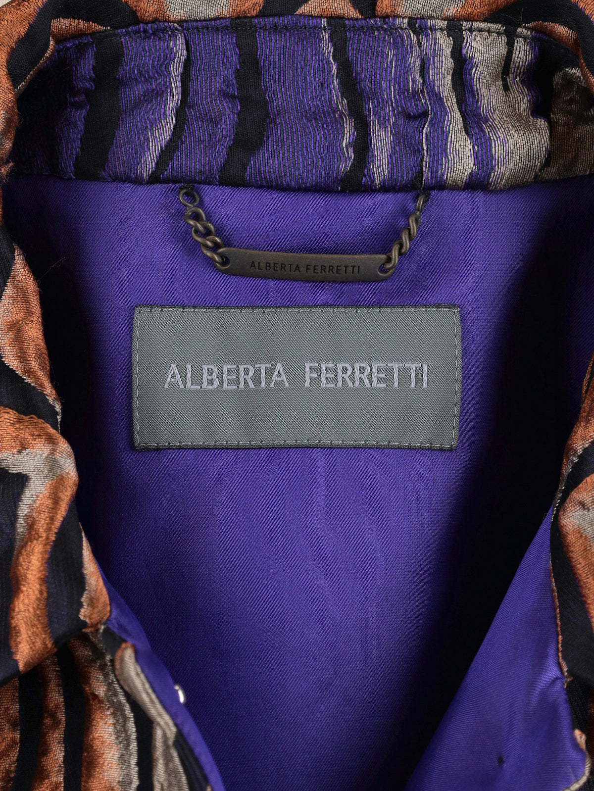 Alberta Ferretti Textured Geometric Lightweight Coat CVM26.6.104  Alberta Ferretti 