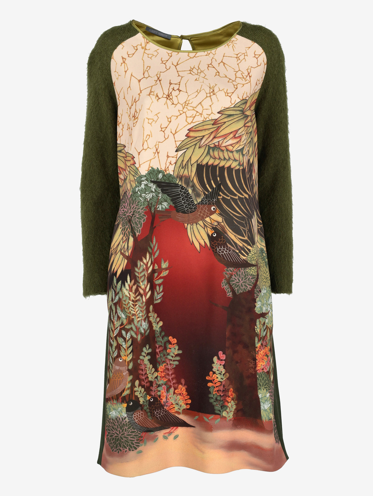 Alberta Ferretti Longsleeve Dress in Wool and Cotton Blend CVM26.6.62  Alberta Ferretti 