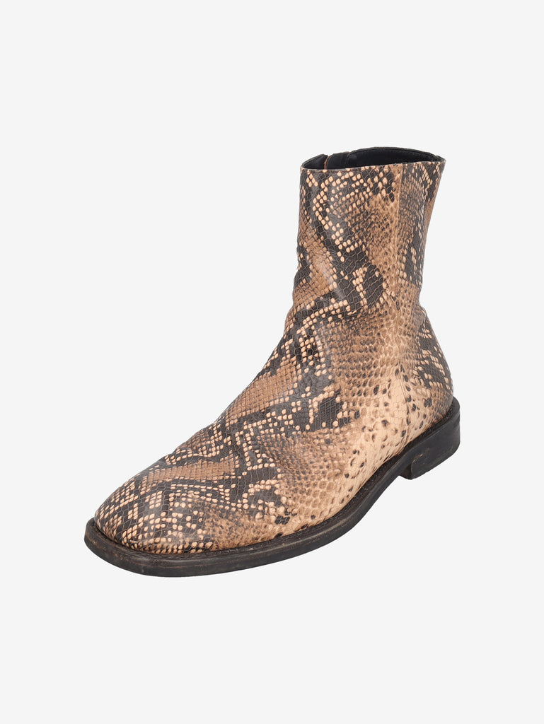 Vintage Python-Print Leather Ankle Boots W051026.7  Andersson bell 