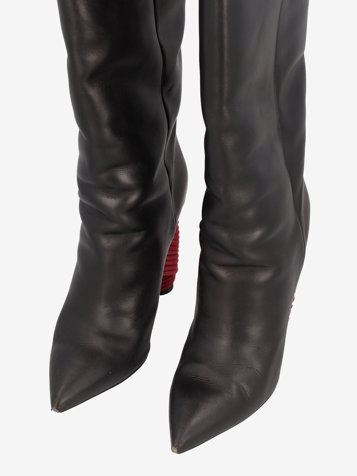 Balenciaga Pointed-Toe Boots with Red Heel Detail W29092026.9  Balenciaga 