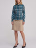 Burberry Blue Check Cotton-Blend Blouse W7926.8  Burberry 