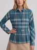 Burberry Blue Check Cotton-Blend Blouse W7926.8  Burberry 