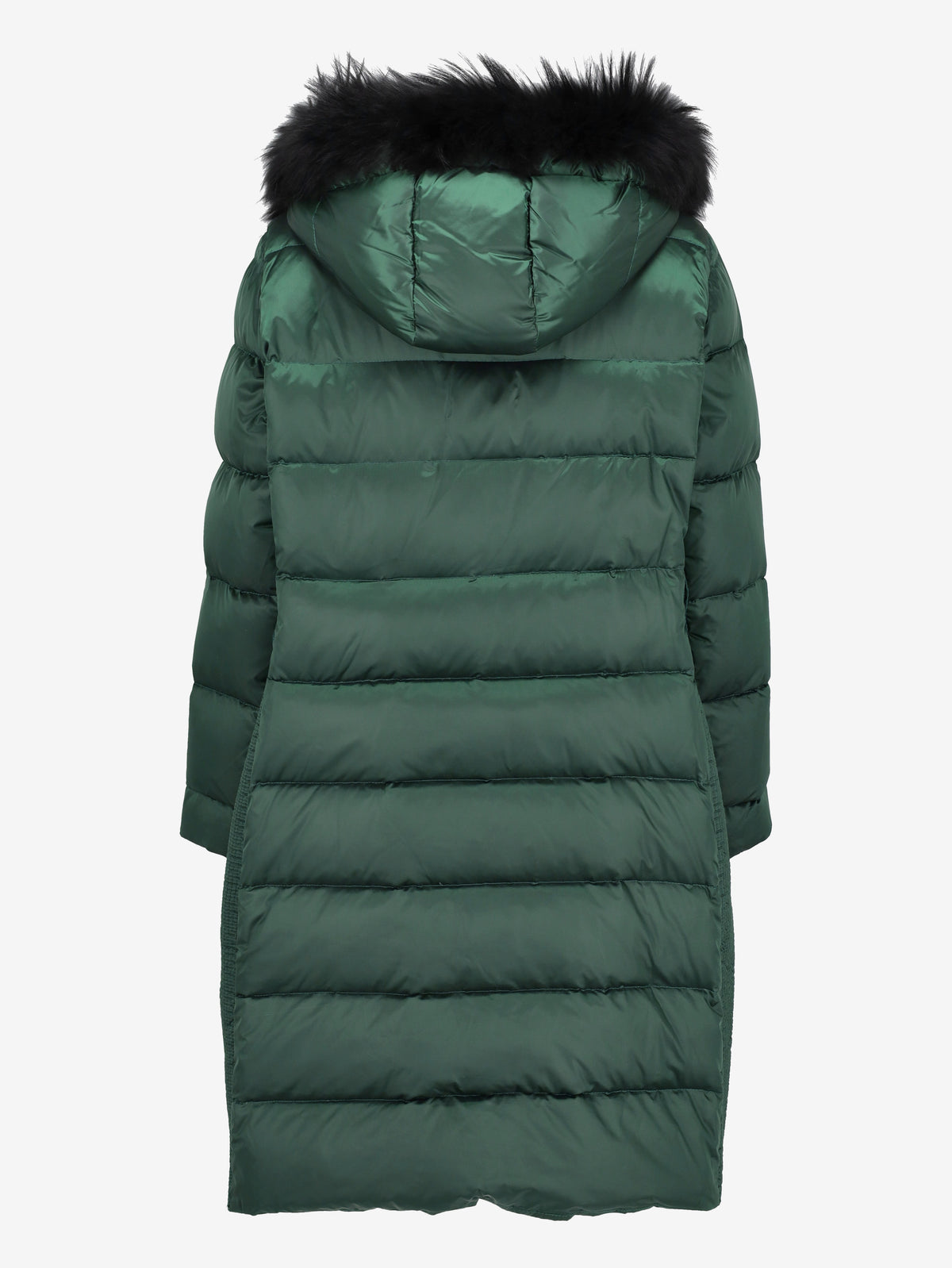 Vintage Green Puffer Coat with Fur-Trim Hood CVM26.6.132  Caractēre 