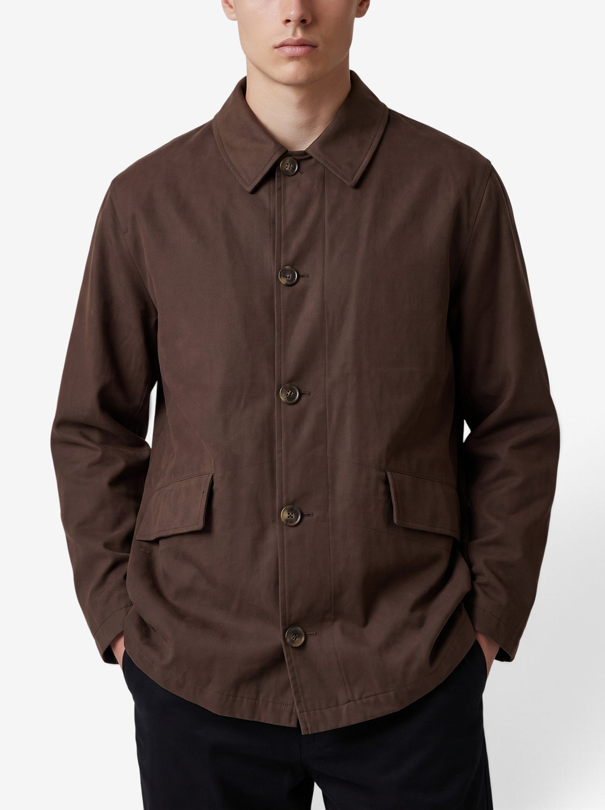 Vintage Brown Mid-Length Coat MU260921.106  Corneliani 