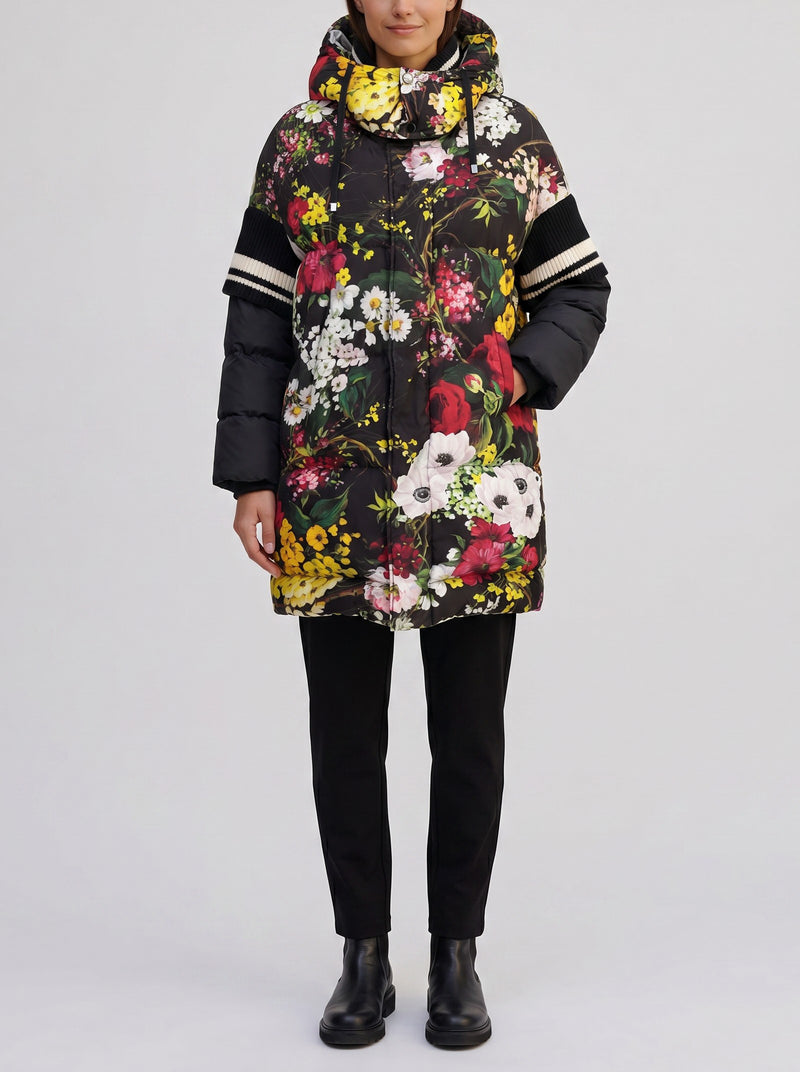 Dolce & Gabbana Oversized Floral Print Puffer Coat CVM26.22.10  Dolce & Gabbana 