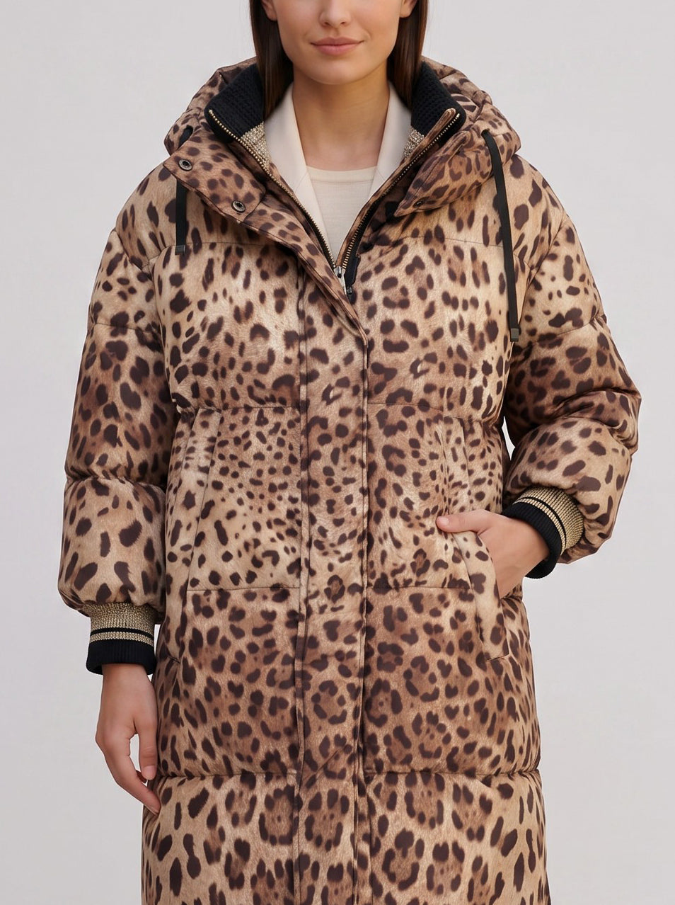 Dolce & Gabbana Leopard Print Puffer Coat CVM26.6.131  Dolce & Gabbana 