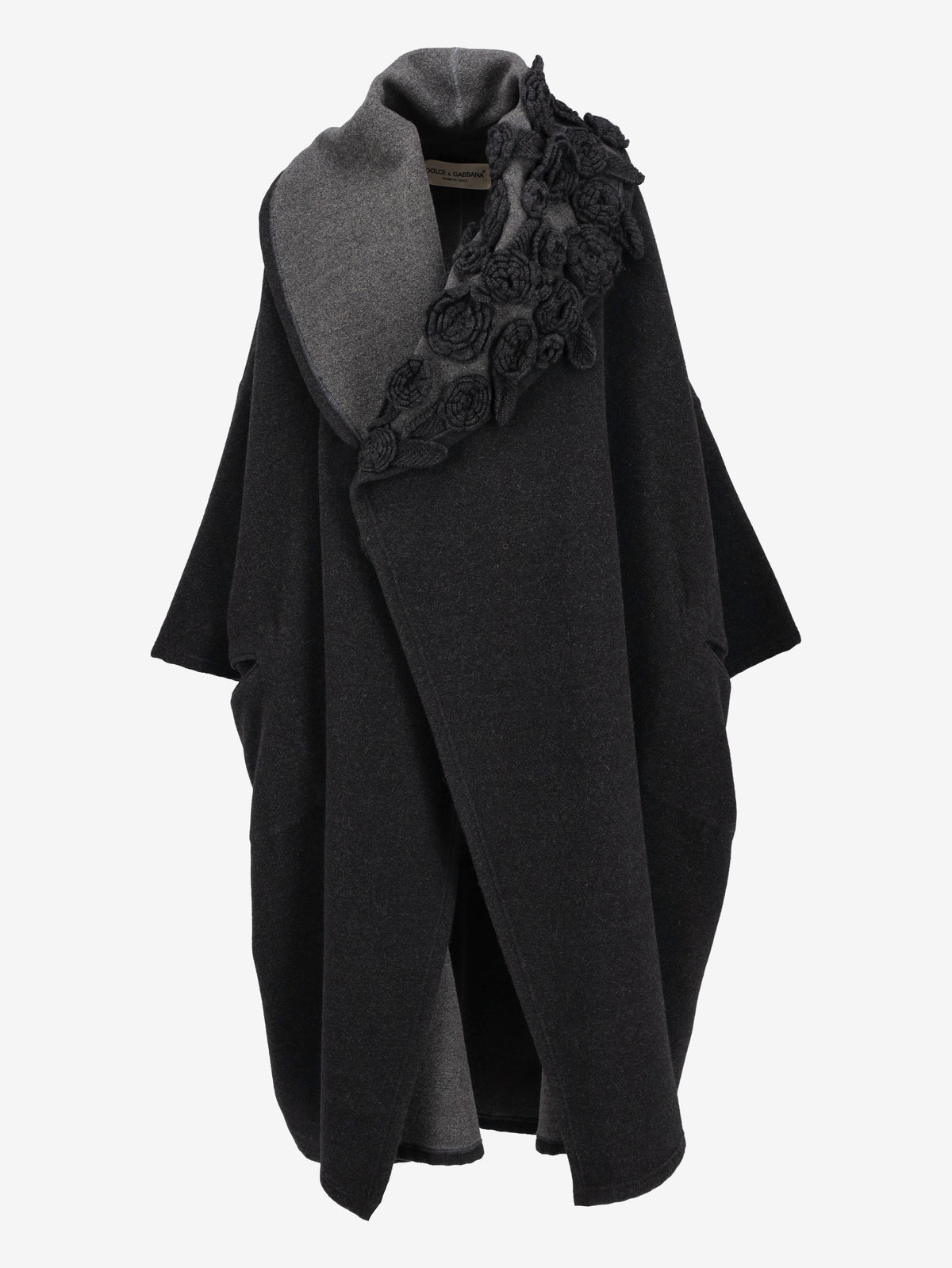 Dolce & Gabbana Vintage Oversized Wool Coat with Embroidered Roses W27526.201  Dolce & Gabbana 