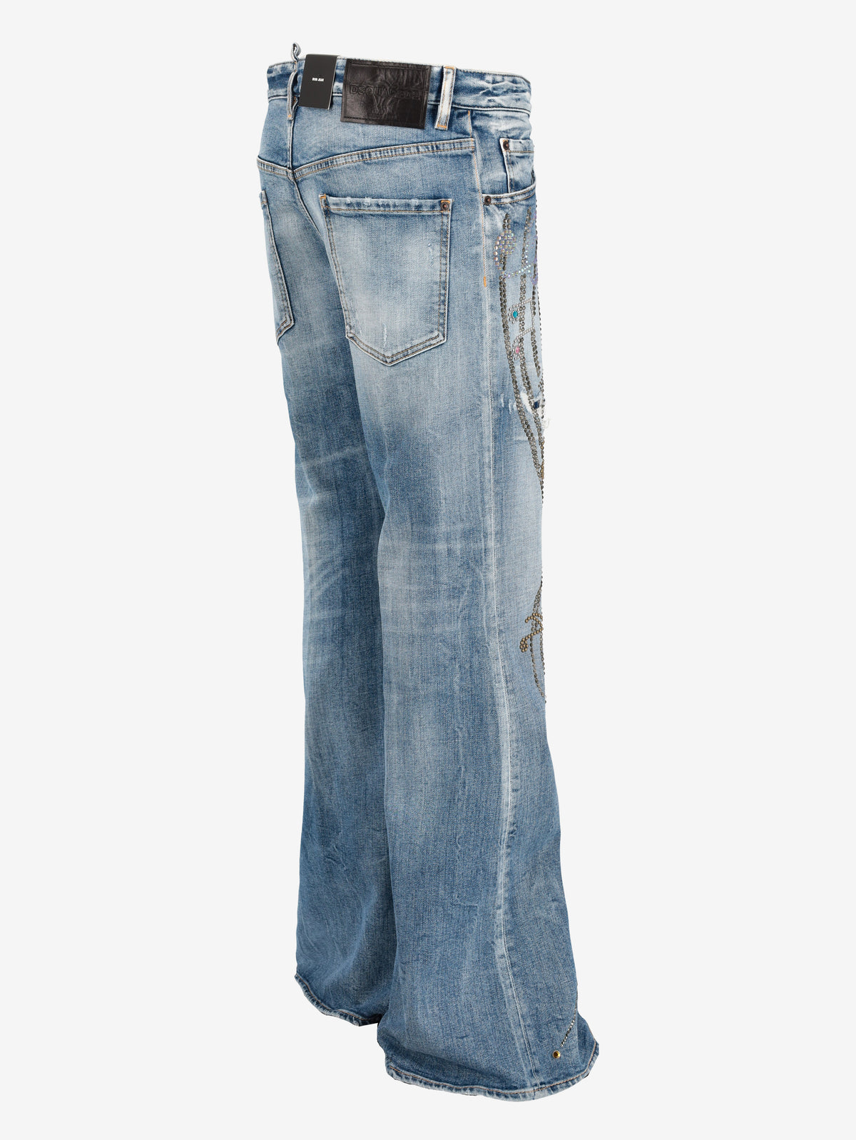 Dsquared2 Bob Jean Flare Denim Pants with Rhinestone Embellishment CVM26.23.11  Dsquared² 