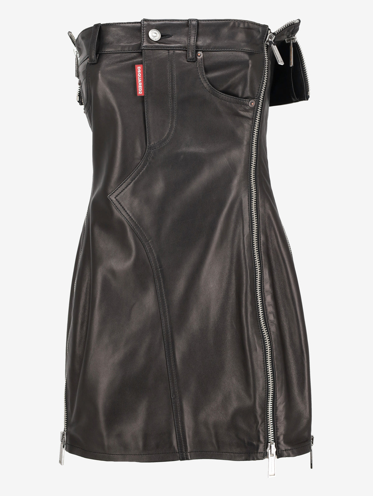 Dsquared2 "Misfits" Leather Strapless Dress CVM26.23.21  Dsquared² 