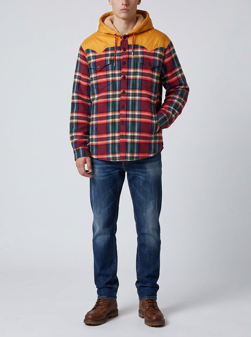 Dsquared2 Canadian Checked Overshirt with Teddy Lining CVM26.23.22  Dsquared² 
