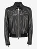 Dsquared2 Calf Leather Biker Jacket with Ribbed Hem CVM26.23.28  Dsquared² 