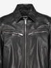 Dsquared2 Calf Leather Biker Jacket with Ribbed Hem CVM26.23.28  Dsquared² 