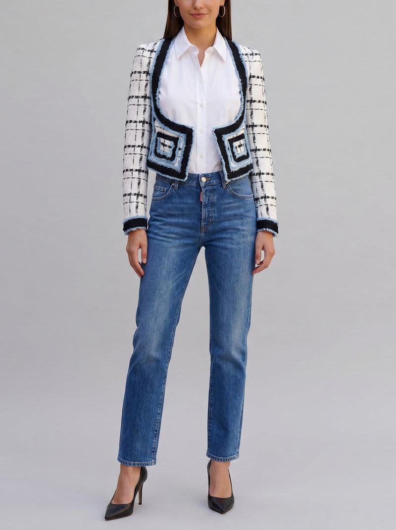 Dsquared2 Bouclé Cropped Bustier Jacket CVM26.23.30  Dsquared² 