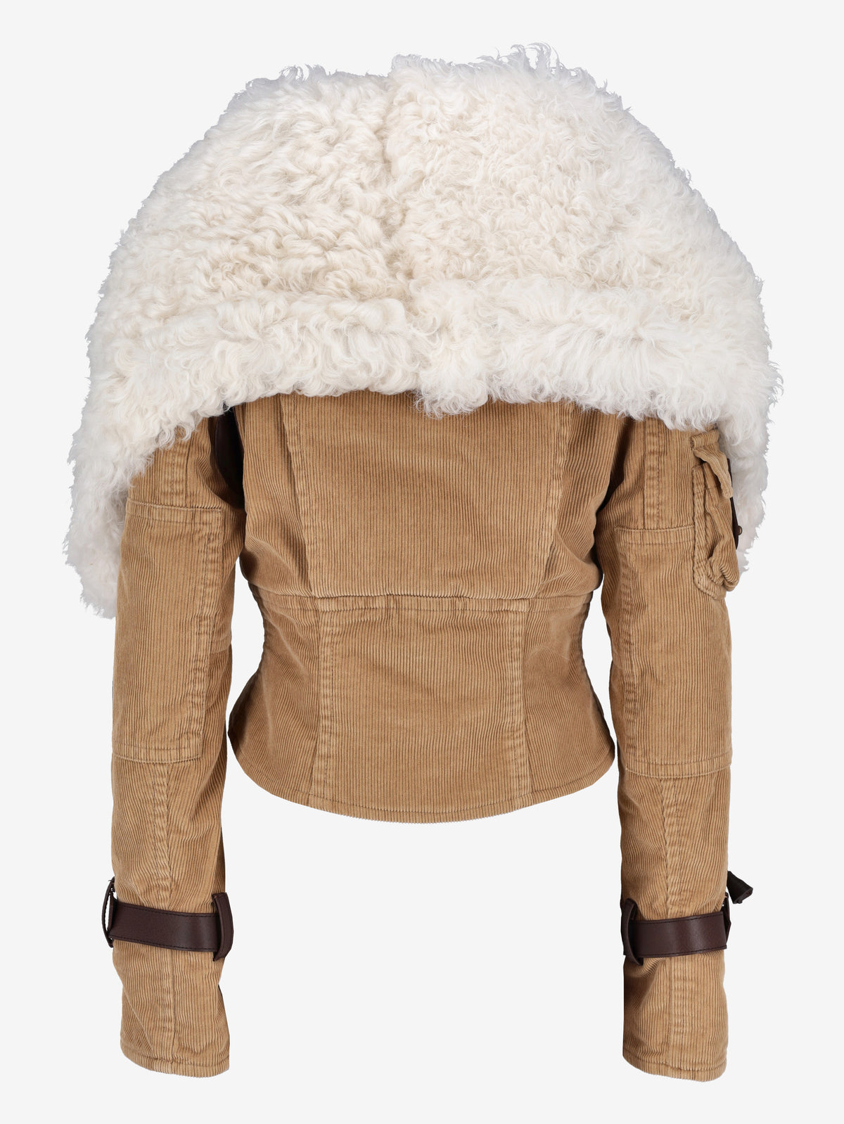 Dsquared2 AW23 Runway Shearling Corduroy Jacket with Belt Detail CVM26.23.37  Dsquared² 