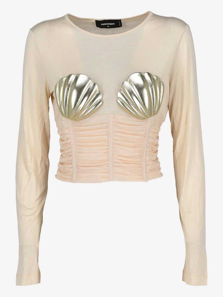 Dsquared2 Shell-Embellished Jersey Top CVM26.23.62  Dsquared² 