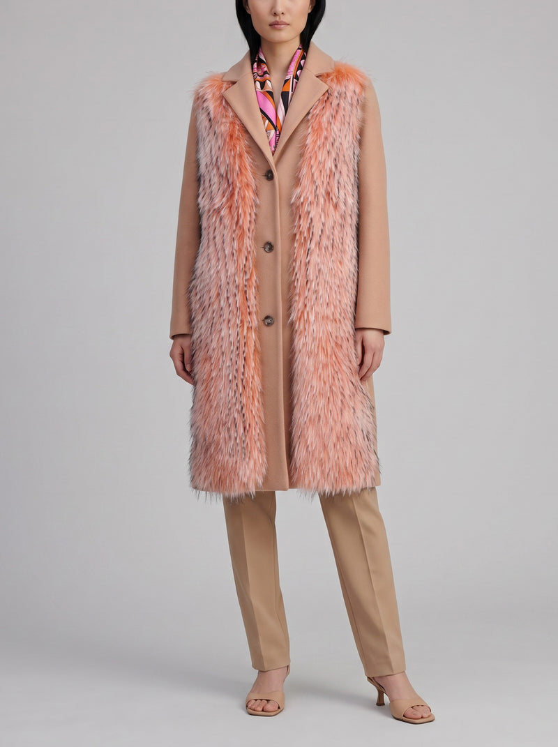 Emilio Pucci Long Coat with Raccoon Fur Trim CVM26.6.103  Emilio Pucci 