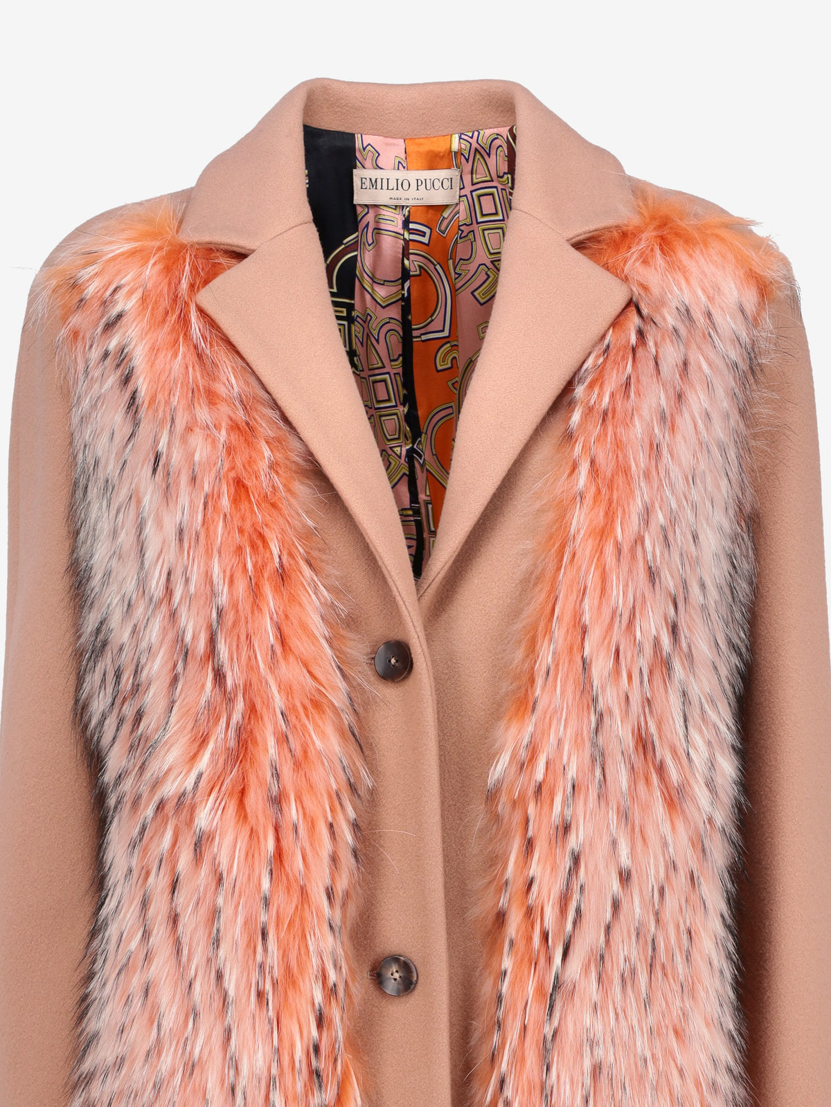 Emilio Pucci Long Coat with Raccoon Fur Trim CVM26.6.103  Emilio Pucci 