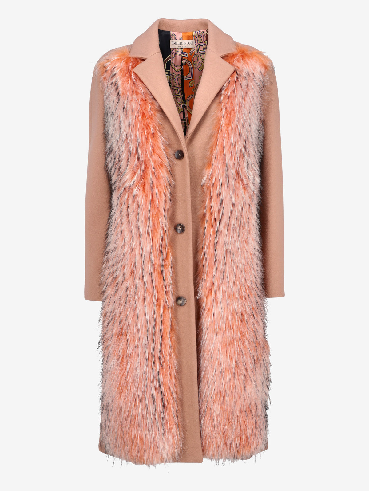 Emilio Pucci Long Coat with Raccoon Fur Trim CVM26.6.103  Emilio Pucci 