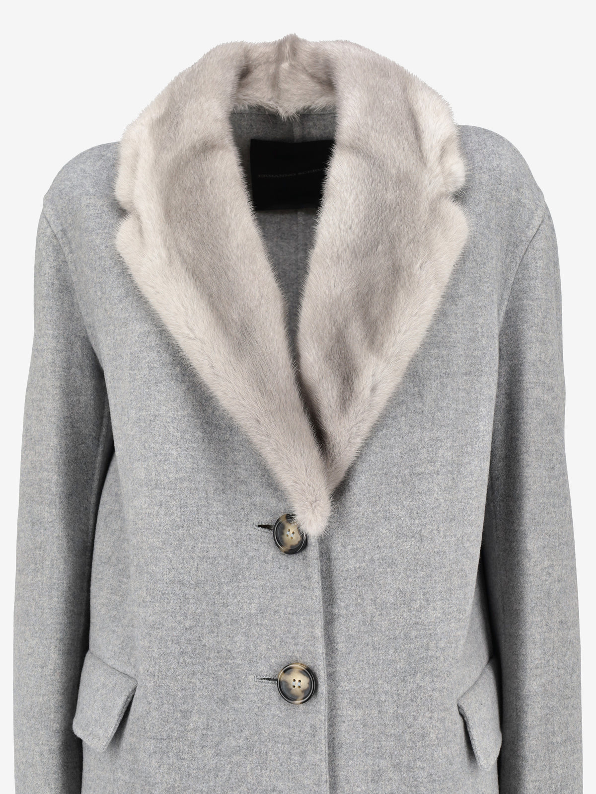 Ermanno Scervino Wool & Cashmere Coat with Mink Collar CVM26.22.65  Ermanno Scervino 