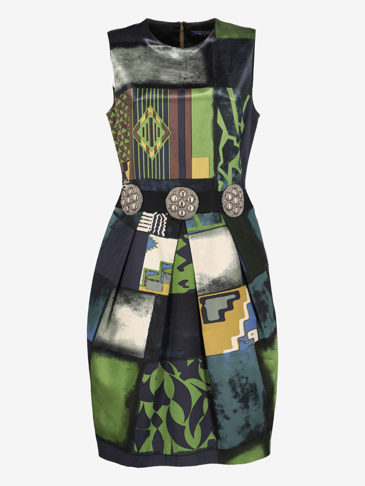 Etro Multicolor Satin-Effect Midi Dress CVM24.96.38  Etro 