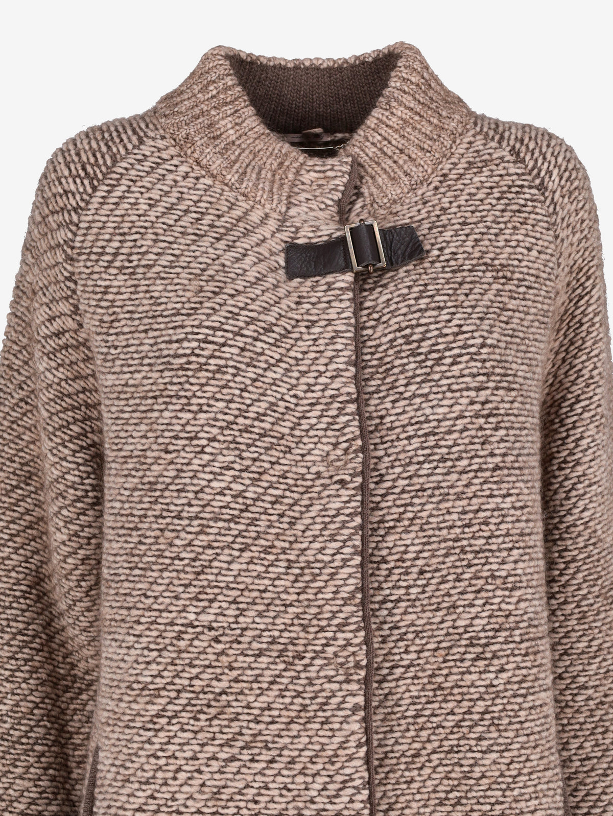 Falconeri Textured Knitted Long Coat with Buckle Detail CVM26.22.6  Falconeri 