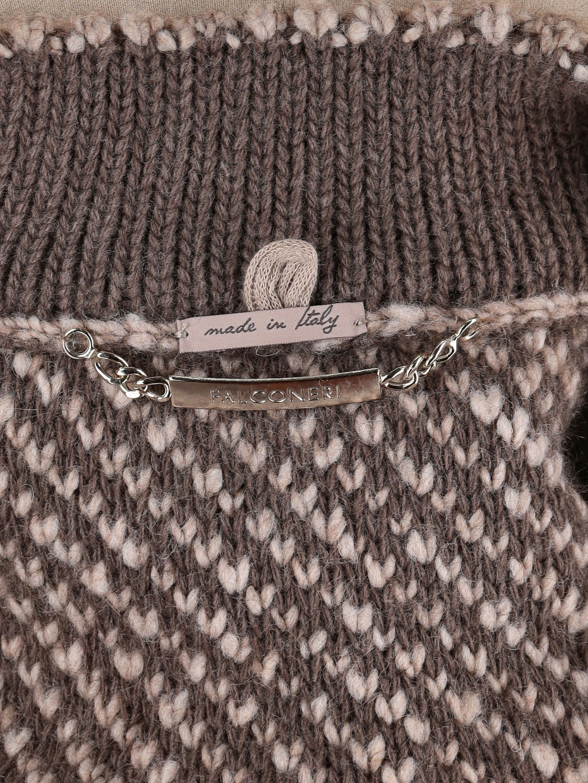Falconeri Textured Knitted Long Coat with Buckle Detail CVM26.22.6  Falconeri 