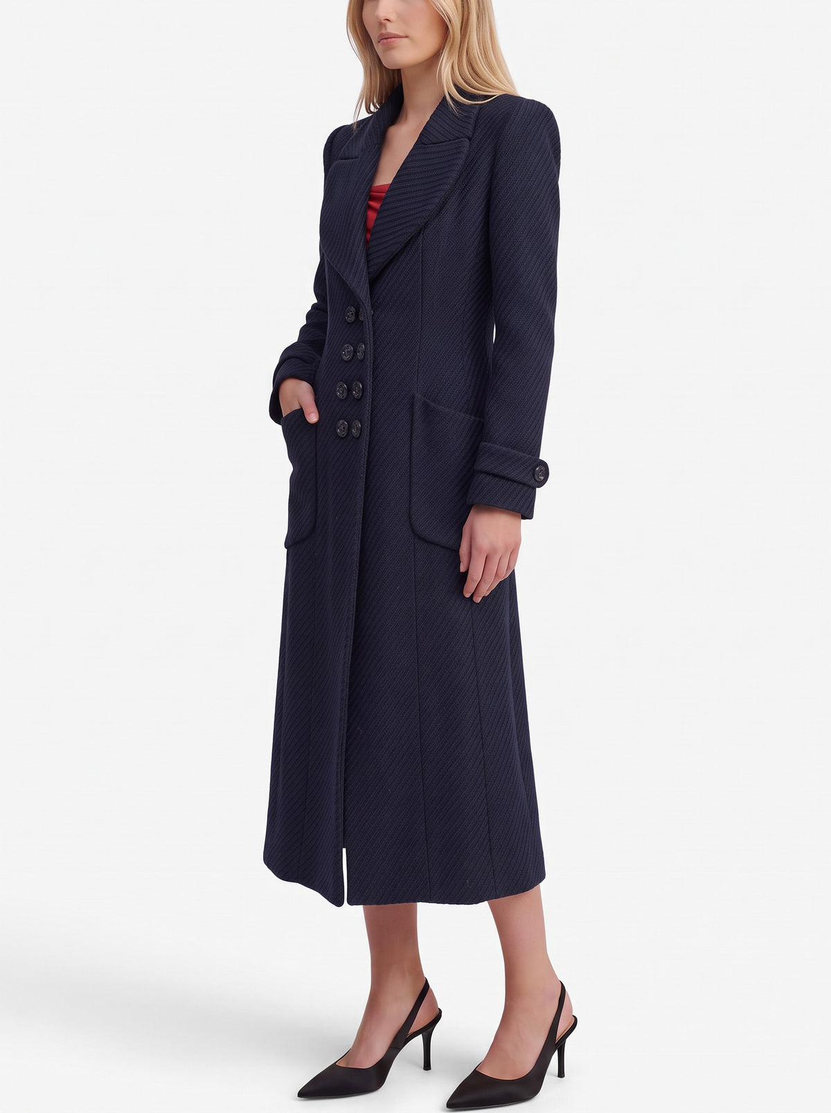 Fendi Vintage Wool-Blend Textured Coat with Oversized Collar W27526.183  Fendi 