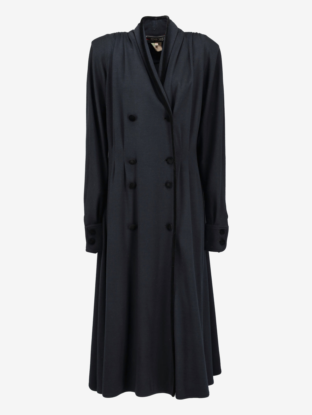 Fendi Vintage Wool Coat with Velvet Details W27526.185  Fendi 