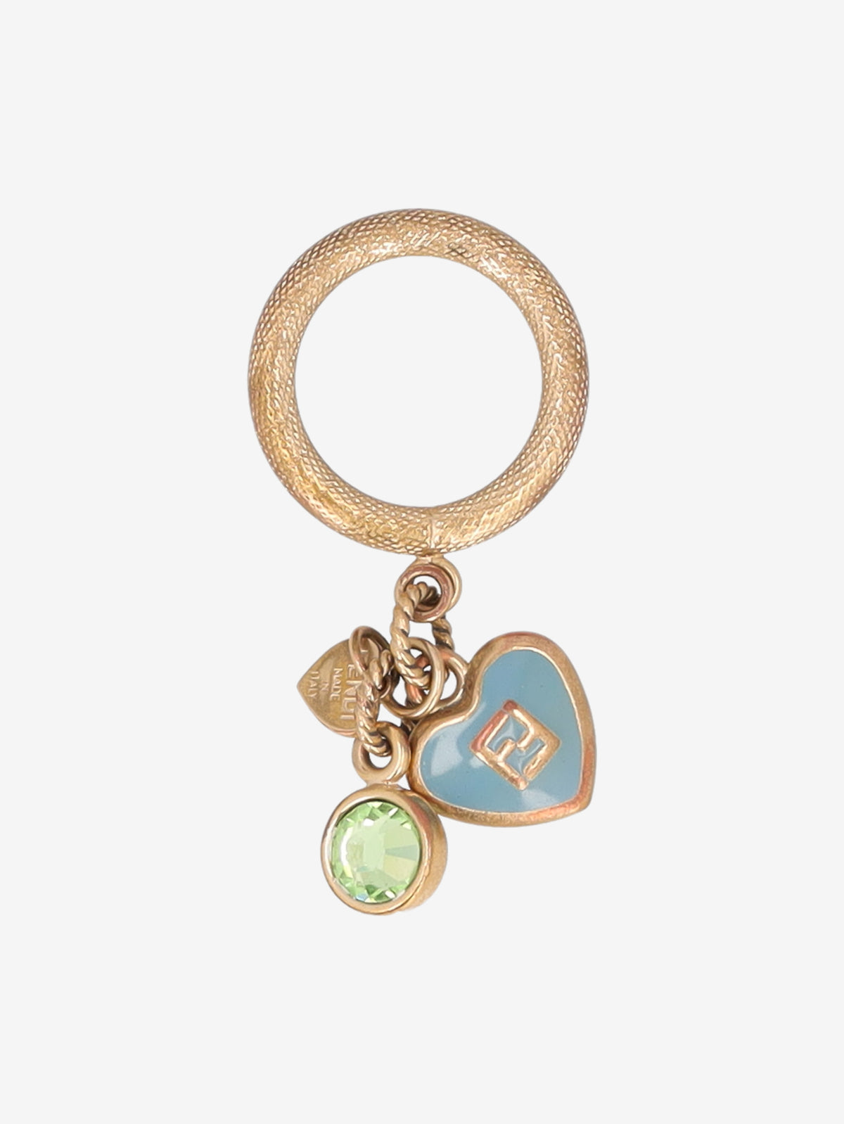 Fendi Gold-Tone Heart Charm Ring W8926.1  Fendi 