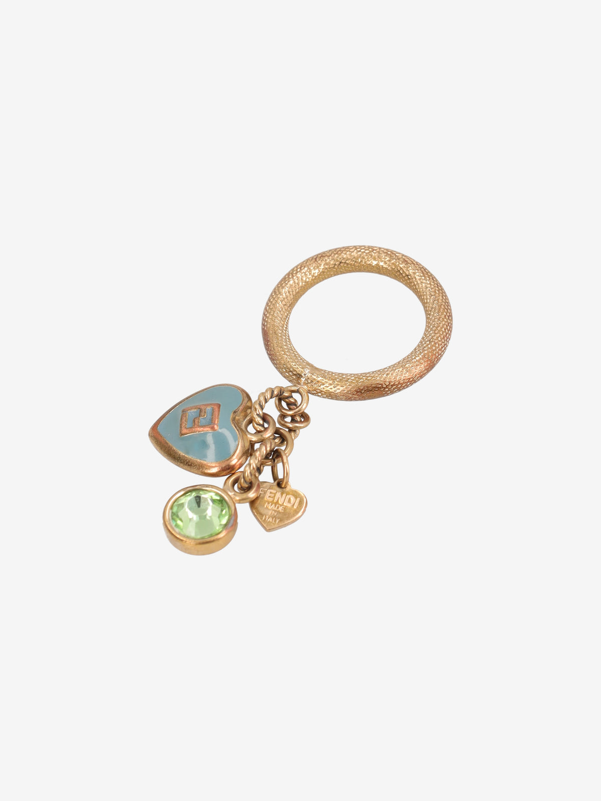 Fendi Gold-Tone Heart Charm Ring W8926.1  Fendi 
