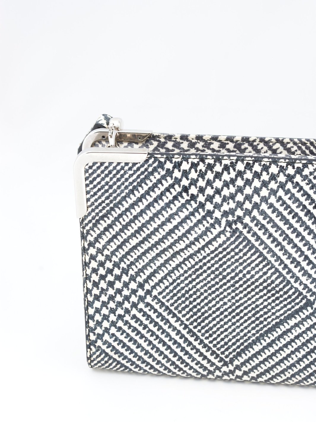 1990s Salvatore Ferragamo leather handbag with pied de poule print MR700725  Ferragamo 