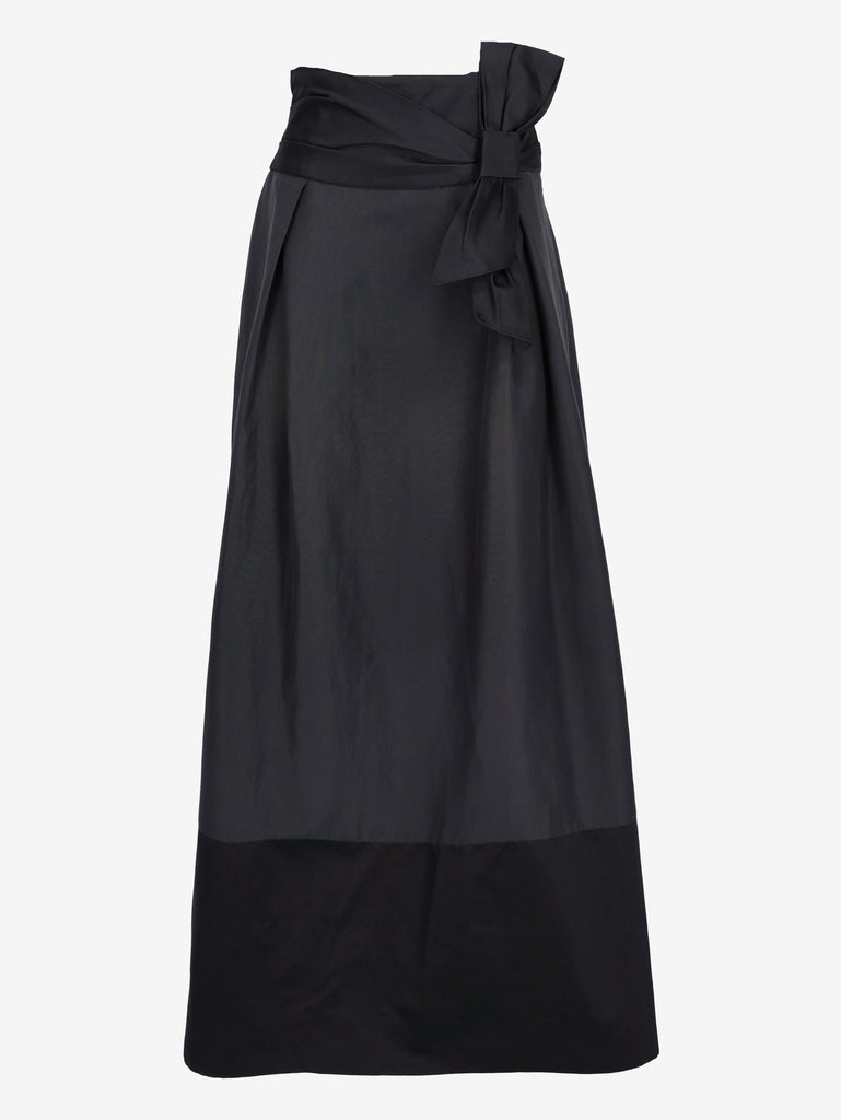 Salvatore Ferragamo Long Black Silk-Blend Skirt W2926.32  Ferragamo 