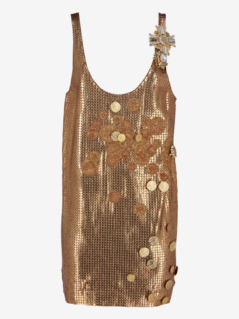 Gianfranco Ferré Rare Archive Gold Mesh Jewel Dress - FW 1991 W2511.128  Gianfranco Ferré 