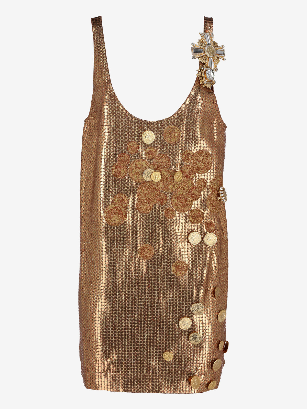 Gianfranco Ferré Rare Archive Gold Mesh Jewel Dress - FW 1991 W2511.128  Gianfranco Ferré 