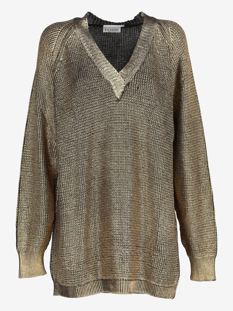 Gianfranco Ferré Golden Knitted Sweater WCV241010364  Gianfranco Ferré 